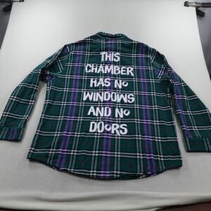 Cakeworthy Haunted Mansion Flannel Shirt Mens 3XL Green Plaid Disney Long Sleeve